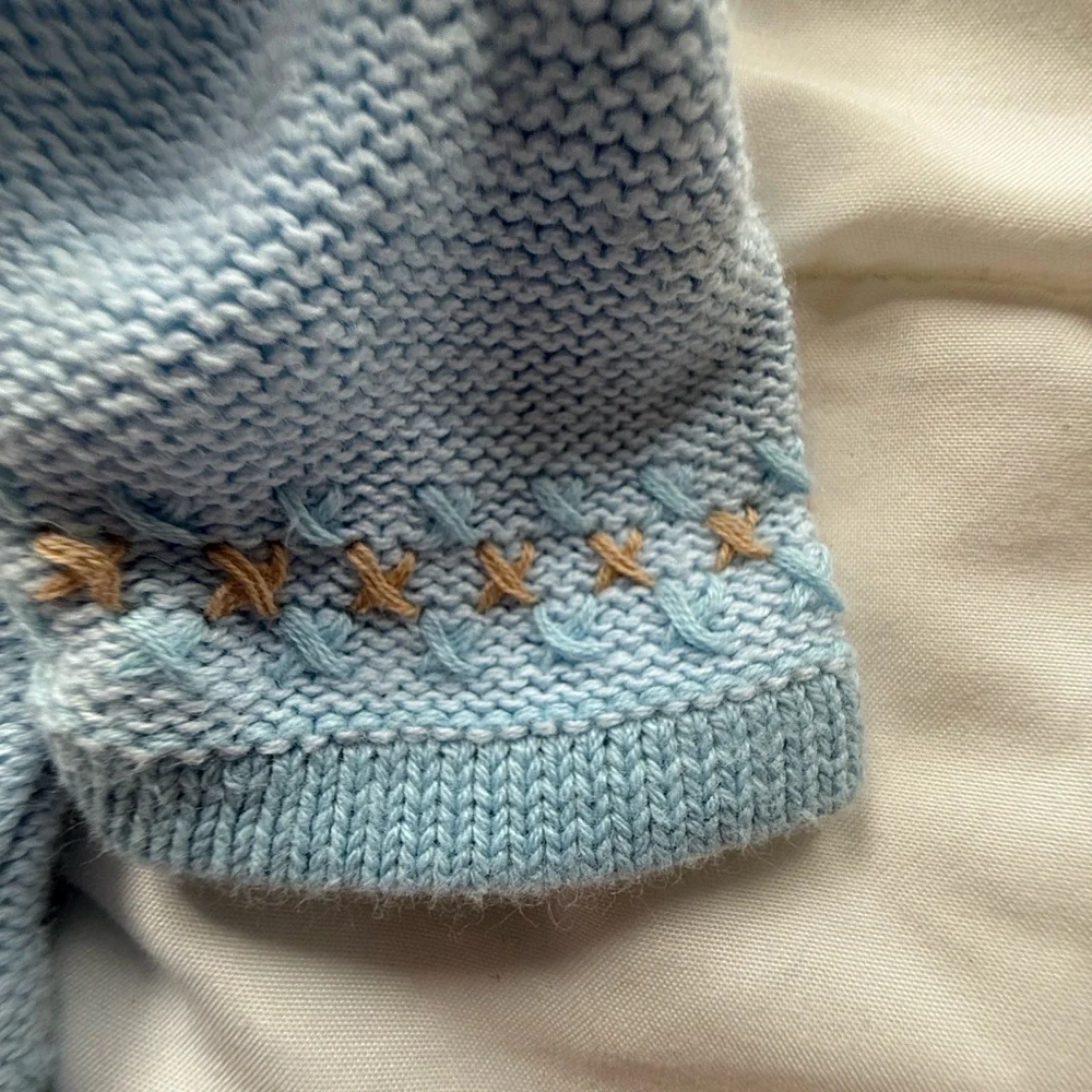 Carters Cotton Lightweight light blue sweater baby boy